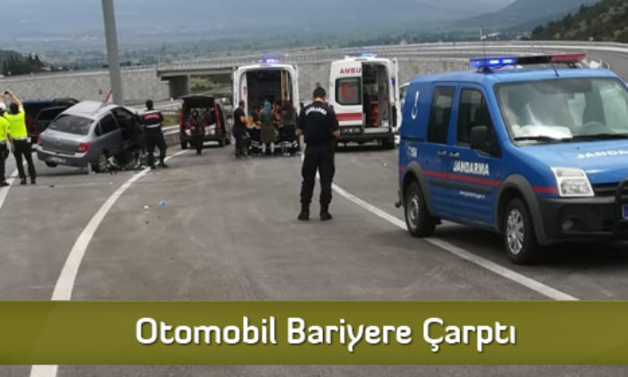 Otomobil Bariyere Çarptı