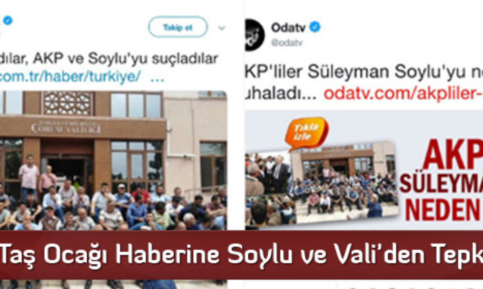 Taş Ocağı Haberine Soylu ve Vali’den Tepki