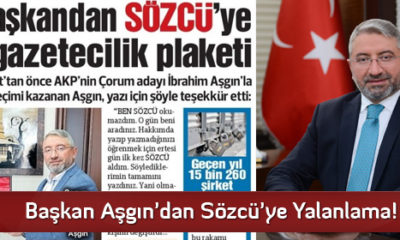 Başkan Aşgın’dan Sözcü’ye Yalanlama!