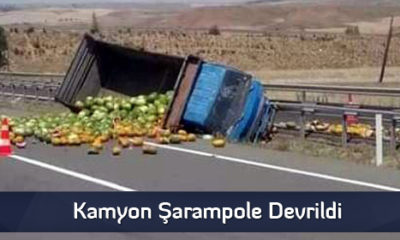 Kamyon Şarampole Devrildi