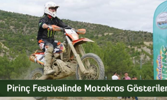 Pirinç Festivalinde Motokros Gösterileri