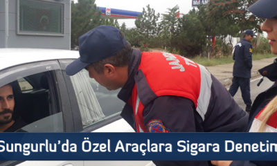 Sungurlu’da Özel Araçlara Sigara Denetimi