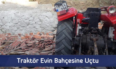 Traktör Evin Bahçesine Uçtu
