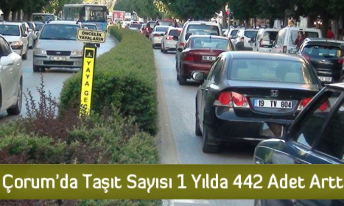 Çorum’da Araç Sayısı 1 Yılda 442 Adet Arttı