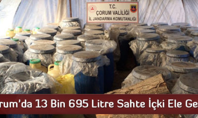 Çorum’da 13 Bin 695 Litre Sahte İçki Ele Geçirildi