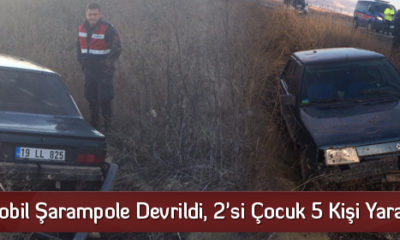 Otomobil Şarampole Devrildi, 2’si Çocuk 5 Kişi Yaralandı