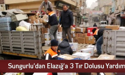 Sungurlu’dan Elazığ’a 3 Tır Dolusu Yardım