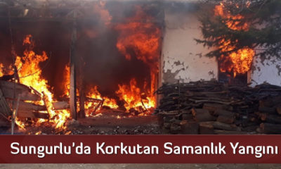 Sungurlu’da Korkutan Samanlık Yangını