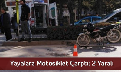 Yayalara Motosiklet Çarptı: 2 Yaralı