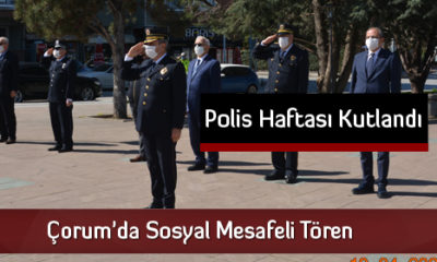 Çorum’da Sosyal Mesafeli Çelenk Töreni
