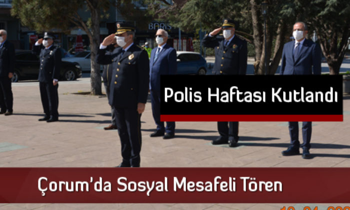 Çorum’da Sosyal Mesafeli Çelenk Töreni
