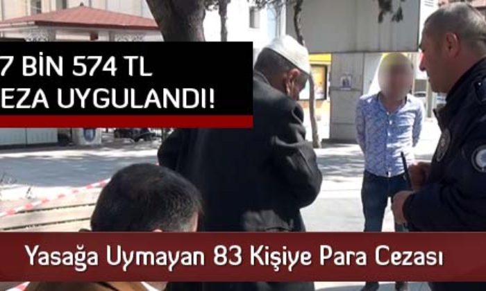 Çorum’da Yasağa Uymayan 83 Kişiye Para Cezası