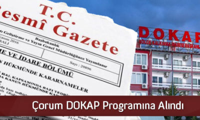Çorum DOKAP Programına Alındı