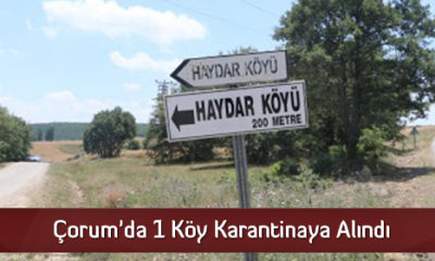 Çorum’da 1 Köy Karantinaya Alındı