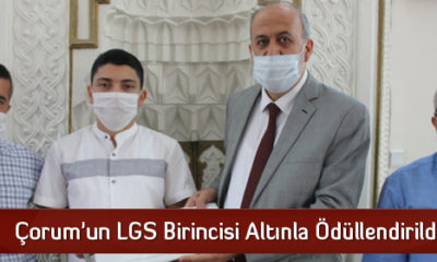 Çorum’un LGS Birincisi Altınla Ödüllendirildi