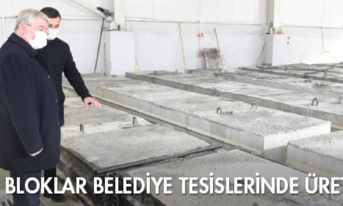 Beton Bloklar Belediye Tesislerinde Üretiliyor