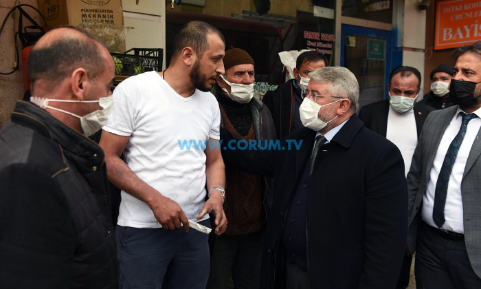Başkan Aşgın’dan Yangınzede Esnafa Geçmiş Olsun Ziyareti