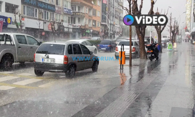 Yağmur ve Dolu Çorum’da Etkili Oldu