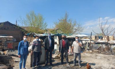 Tahtasız’dan Yangınzede Esnafa Geçmiş Olsun Ziyareti