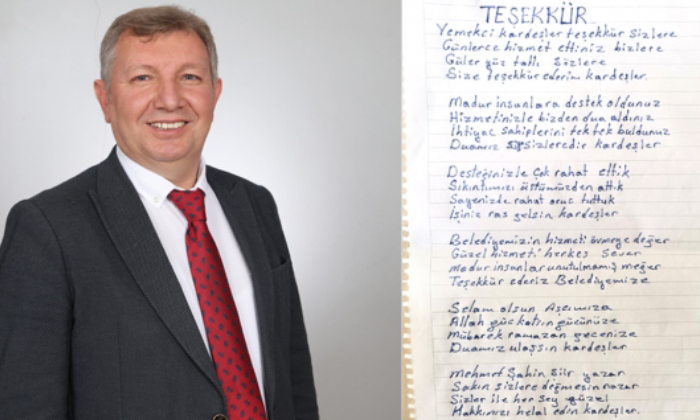 Hizmetlere Şiir ile Teşekkür Etti