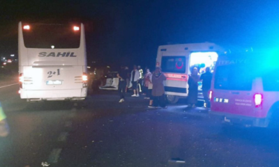 Yolcu Otobüsü Kaza Yaptı