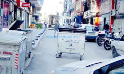 Zincir Market Çöp Konteyneri ile Yolu Kapattı