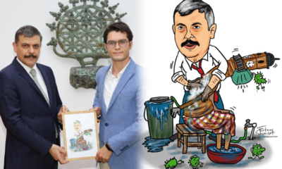 Çizimini Vali’ye Hediye Etti