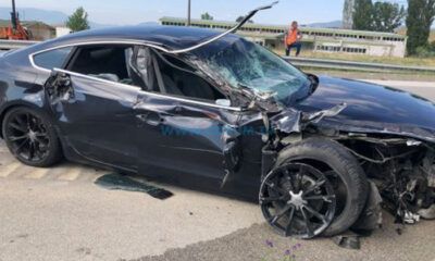 Osmancık’ta Otomobil, TIR’a Yandan Çarptı