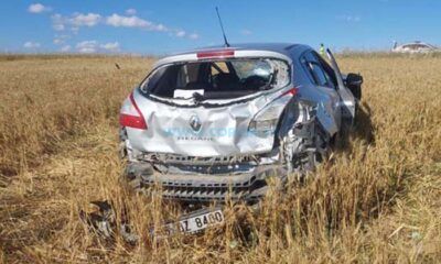 Yoldan Çıkan Araç Ekili Araziye Girdi