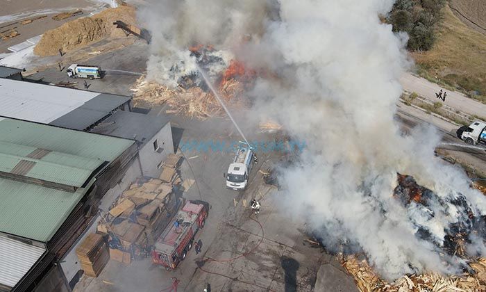 Kontrplak Fabrikasında Çıkan Yangın Korkuttu