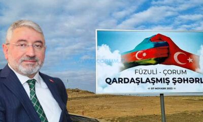 Kardeş Şehrin Girişine ‘Qardaşlaşmış Şeherler’ Totemi