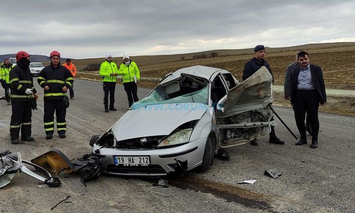 Mecitözü Yolunda Kaza: Bir Ölü, İki Yaralı