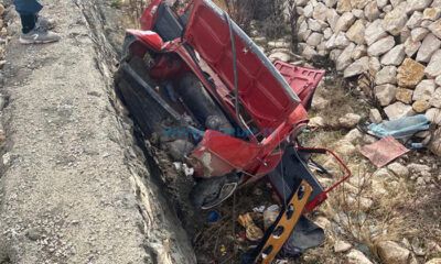 Otomobil Dere Yatağına Düştü