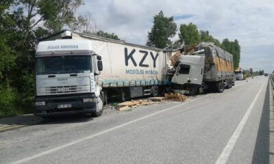 Park Halindeki TIR’a Başka TIR Çarptı